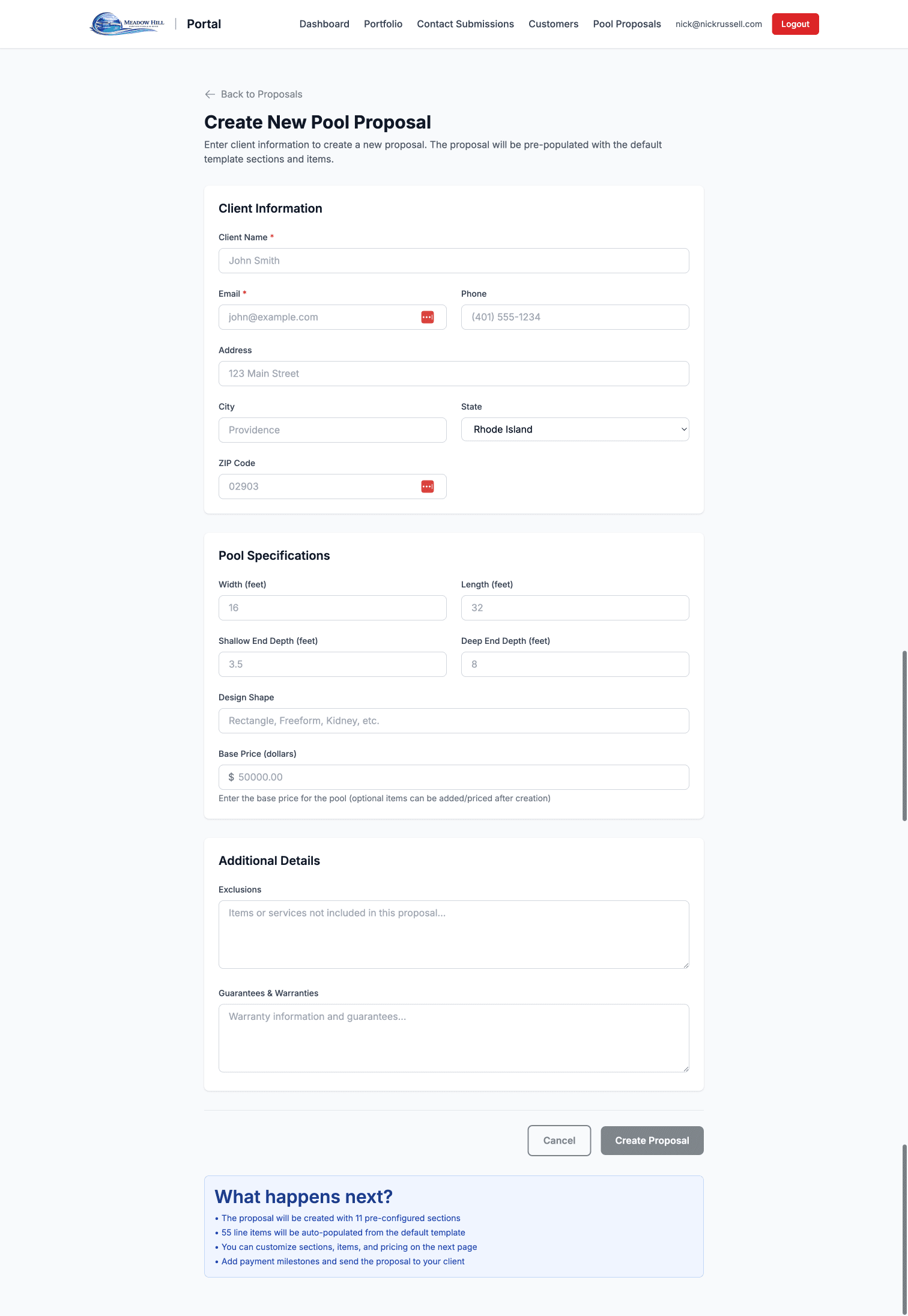 Create Proposal Form