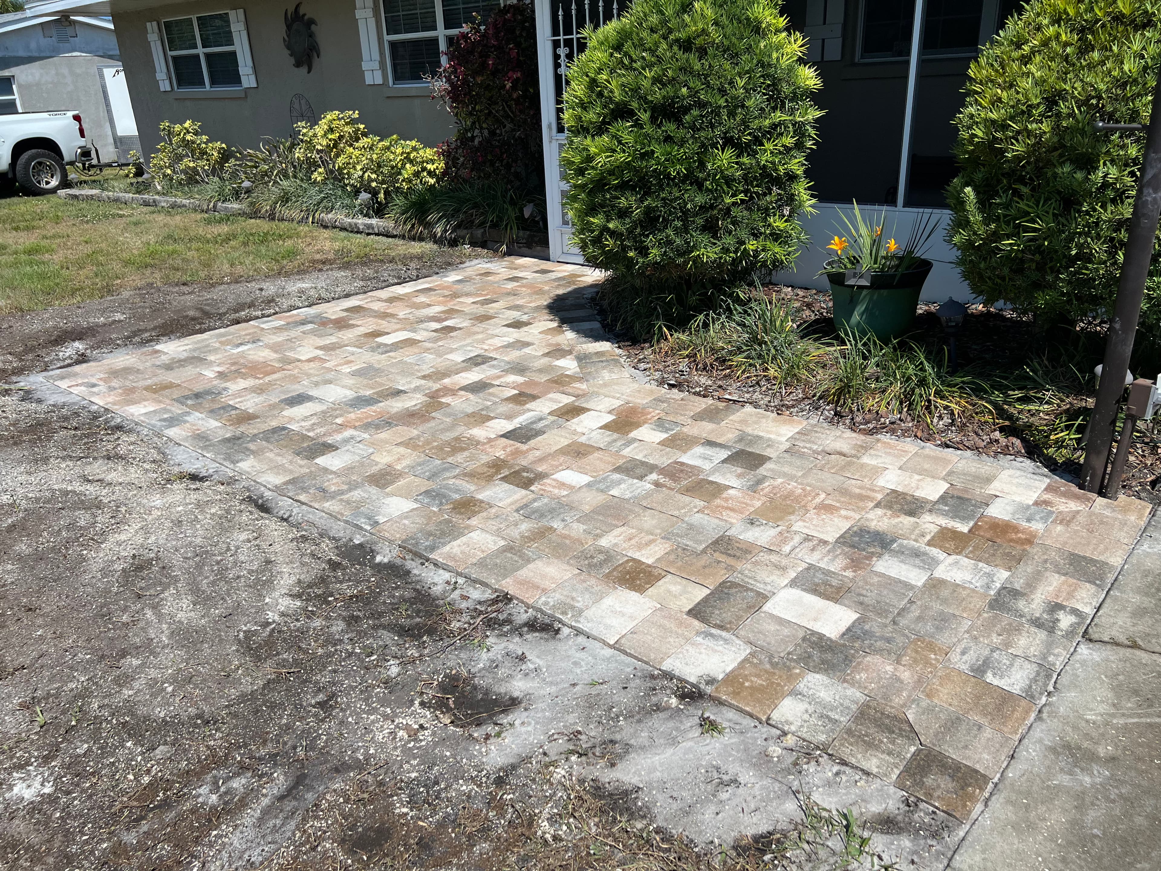 Paver walkway installation